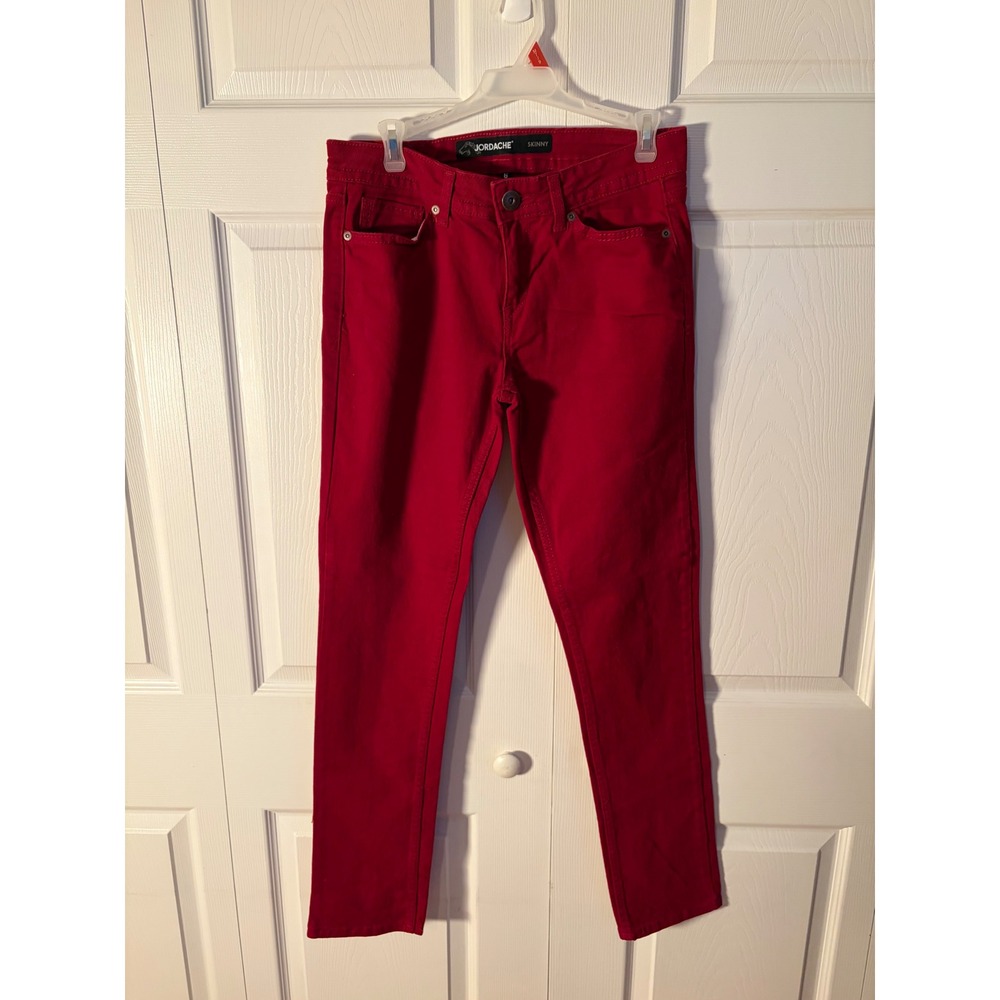 Jordache Womens Skinny Jeans Red Cotton Blend Size 6 JM312009C
